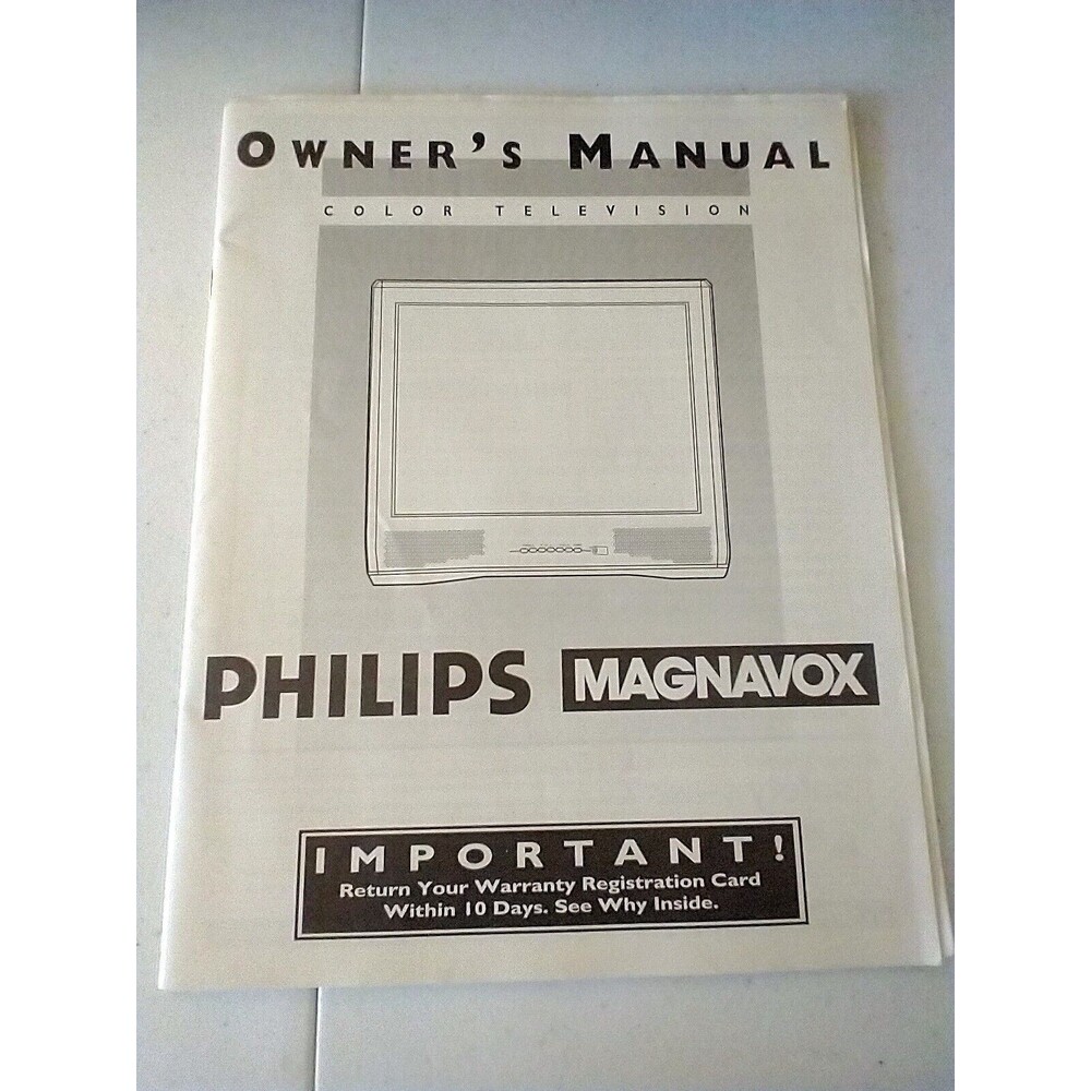 Vintage Phillips Magnavox Color Television CRT TV Instruction Manual
